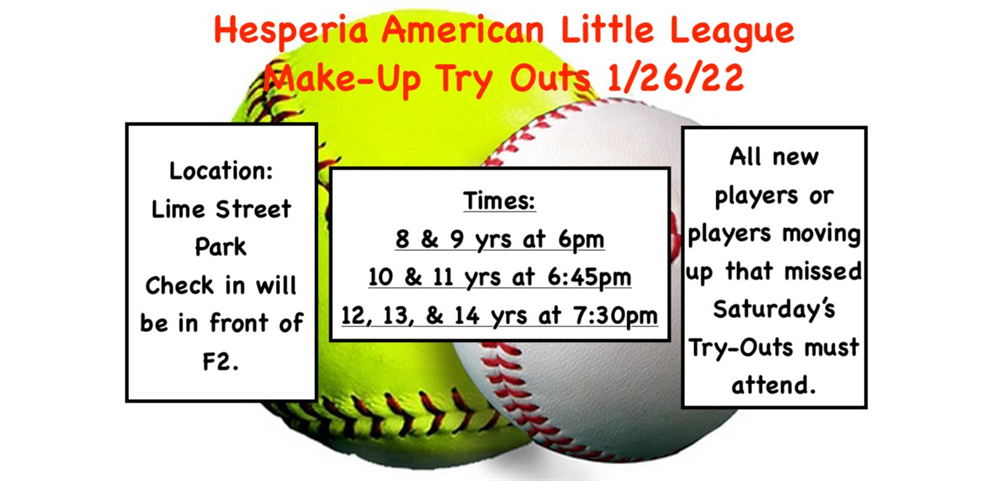 Spring Try Outs January 22, 2022